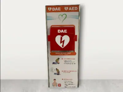 Gabinete señalizado para desfibrilador